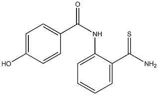 N-[2-(aminocarbonothioyl)phenyl]-4-hydroxybenzamide 化学構造式
