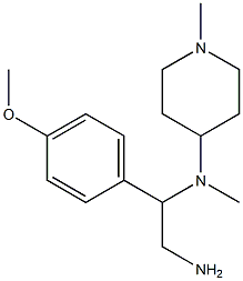 N-[2-amino-1-(4-methoxyphenyl)ethyl]-N-methyl-N-(1-methylpiperidin-4-yl)amine 化学構造式