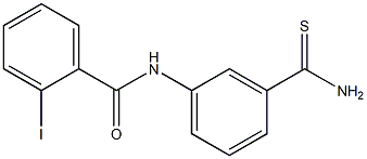 N-[3-(aminocarbonothioyl)phenyl]-2-iodobenzamide 化学構造式