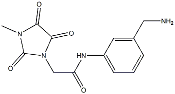 N-[3-(aminomethyl)phenyl]-2-(3-methyl-2,4,5-trioxoimidazolidin-1-yl)acetamide,,结构式