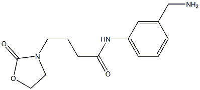 N-[3-(aminomethyl)phenyl]-4-(2-oxo-1,3-oxazolidin-3-yl)butanamide Structure