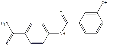 N-[4-(aminocarbonothioyl)phenyl]-3-hydroxy-4-methylbenzamide Structure