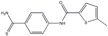 N-[4-(aminocarbonothioyl)phenyl]-5-methylthiophene-2-carboxamide 化学構造式