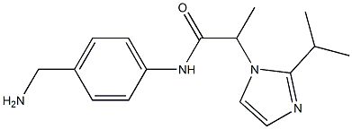 N-[4-(aminomethyl)phenyl]-2-[2-(propan-2-yl)-1H-imidazol-1-yl]propanamide 结构式