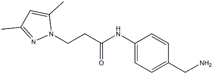 N-[4-(aminomethyl)phenyl]-3-(3,5-dimethyl-1H-pyrazol-1-yl)propanamide Struktur