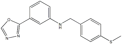 N-{[4-(methylsulfanyl)phenyl]methyl}-3-(1,3,4-oxadiazol-2-yl)aniline Struktur