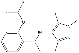 N-{1-[2-(difluoromethoxy)phenyl]ethyl}-1,3,5-trimethyl-1H-pyrazol-4-amine,,结构式