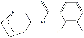 N-{1-azabicyclo[2.2.2]octan-3-yl}-2-hydroxy-3-methylbenzamide Struktur