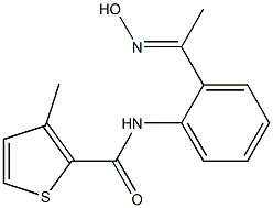 N-{2-[(1E)-N-hydroxyethanimidoyl]phenyl}-3-methylthiophene-2-carboxamide,,结构式