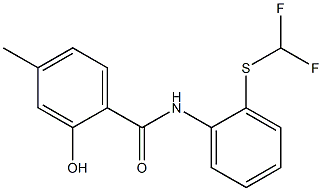 N-{2-[(difluoromethyl)sulfanyl]phenyl}-2-hydroxy-4-methylbenzamide,,结构式