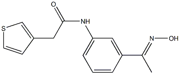 N-{3-[1-(hydroxyimino)ethyl]phenyl}-2-(thiophen-3-yl)acetamide,,结构式