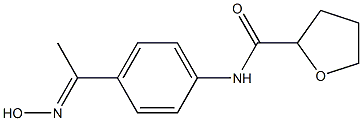 N-{4-[(1E)-N-hydroxyethanimidoyl]phenyl}tetrahydrofuran-2-carboxamide 化学構造式