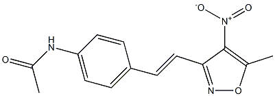 N-{4-[(E)-2-(5-methyl-4-nitroisoxazol-3-yl)vinyl]phenyl}acetamide 化学構造式