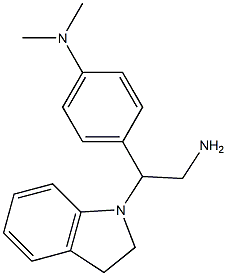 N-{4-[2-amino-1-(2,3-dihydro-1H-indol-1-yl)ethyl]phenyl}-N,N-dimethylamine Struktur