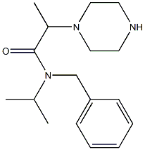 N-benzyl-2-(piperazin-1-yl)-N-(propan-2-yl)propanamide 化学構造式