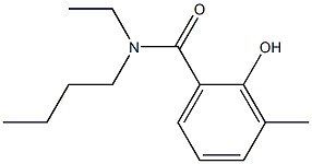 N-butyl-N-ethyl-2-hydroxy-3-methylbenzamide 化学構造式