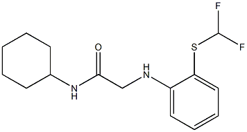 N-cyclohexyl-2-({2-[(difluoromethyl)sulfanyl]phenyl}amino)acetamide 化学構造式