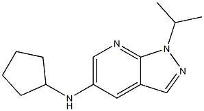 N-cyclopentyl-1-(propan-2-yl)-1H-pyrazolo[3,4-b]pyridin-5-amine 化学構造式