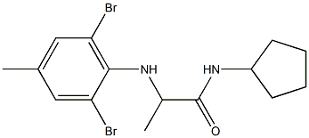 N-cyclopentyl-2-[(2,6-dibromo-4-methylphenyl)amino]propanamide 化学構造式