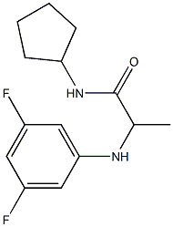 N-cyclopentyl-2-[(3,5-difluorophenyl)amino]propanamide 化学構造式