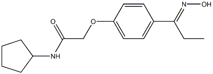 N-cyclopentyl-2-{4-[1-(hydroxyimino)propyl]phenoxy}acetamide Struktur