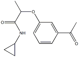 N-cyclopropyl-2-(3-acetylphenoxy)propanamide Struktur