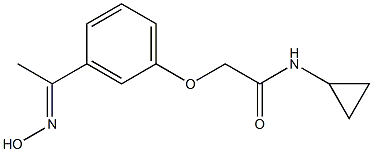 N-cyclopropyl-2-{3-[(1E)-N-hydroxyethanimidoyl]phenoxy}acetamide Struktur