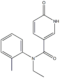 N-ethyl-N-(2-methylphenyl)-6-oxo-1,6-dihydropyridine-3-carboxamide 结构式