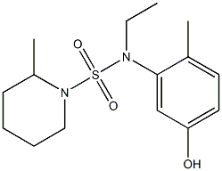 N-ethyl-N-(5-hydroxy-2-methylphenyl)-2-methylpiperidine-1-sulfonamide 结构式