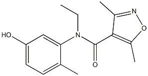 N-ethyl-N-(5-hydroxy-2-methylphenyl)-3,5-dimethyl-1,2-oxazole-4-carboxamide 化学構造式