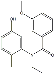 N-ethyl-N-(5-hydroxy-2-methylphenyl)-3-methoxybenzamide,,结构式