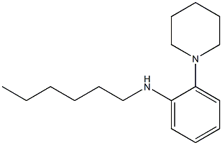 N-hexyl-2-(piperidin-1-yl)aniline,,结构式