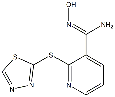 N'-hydroxy-2-(1,3,4-thiadiazol-2-ylsulfanyl)pyridine-3-carboximidamide,,结构式