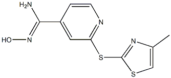 N'-hydroxy-2-[(4-methyl-1,3-thiazol-2-yl)sulfanyl]pyridine-4-carboximidamide Struktur