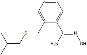 N'-hydroxy-2-{[(2-methylpropyl)sulfanyl]methyl}benzene-1-carboximidamide 化学構造式