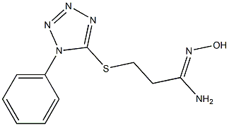 N'-hydroxy-3-[(1-phenyl-1H-1,2,3,4-tetrazol-5-yl)sulfanyl]propanimidamide,,结构式