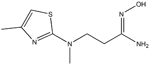 N'-hydroxy-3-[methyl(4-methyl-1,3-thiazol-2-yl)amino]propanimidamide 化学構造式