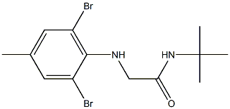 N-tert-butyl-2-[(2,6-dibromo-4-methylphenyl)amino]acetamide,,结构式