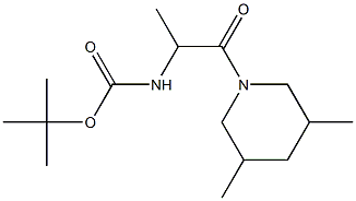 tert-butyl 2-(3,5-dimethylpiperidin-1-yl)-1-methyl-2-oxoethylcarbamate Structure