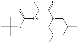 tert-butyl 2-(3,5-dimethylpiperidin-1-yl)-1-methyl-2-oxoethylcarbamate 化学構造式