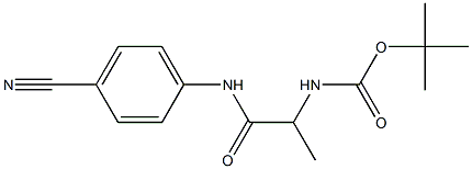 tert-butyl 2-[(4-cyanophenyl)amino]-1-methyl-2-oxoethylcarbamate,,结构式