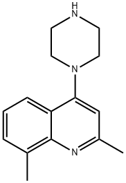 Quinoline,  2,8-dimethyl-4-(1-piperazinyl)- Structure