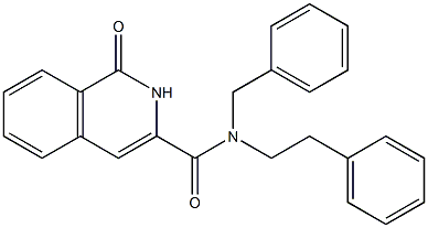 3-Isoquinolinecarboxamide,  1,2-dihydro-1-oxo-N-(2-phenylethyl)-N-(phenylmethyl)- Structure