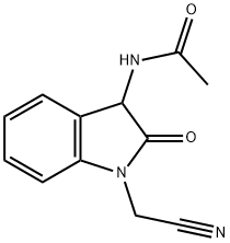 Acetamide,  N-[1-(cyanomethyl)-2,3-dihydro-2-oxo-1H-indol-3-yl]- Structure