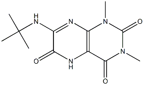 2,4,6(3H)-Pteridinetrione,  7-[(1,1-dimethylethyl)amino]-1,5-dihydro-1,3-dimethyl- 化学構造式