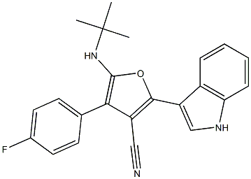 1001125-26-3 3-Furancarbonitrile,  5-[(1,1-dimethylethyl)amino]-4-(4-fluorophenyl)-2-(1H-indol-3-yl)-