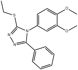 4H-1,2,4-Triazole,  4-(3,4-dimethoxyphenyl)-3-(ethylthio)-5-phenyl- Structure