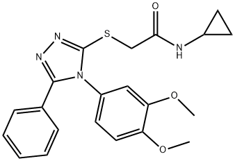Acetamide,  N-cyclopropyl-2-[[4-(3,4-dimethoxyphenyl)-5-phenyl-4H-1,2,4-triazol-3-yl]thio]- 结构式