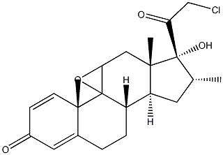 17a-Hydroxy-21-chloro-9,11-epoxy-16a-methylpregna-1,4-diene-3,20-dione,,结构式