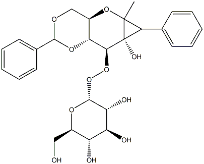 Methyl 4,6-Di-O-benzylidene-3-O-(-D-glucopyranoside)-a-D-glucopyranoside,,结构式